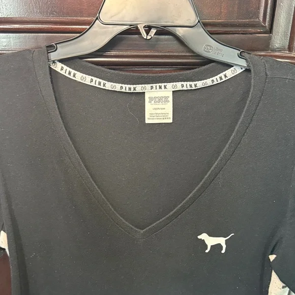 PINK Victoria's Secret Maroon Tie-Dye Sweatshirt and Black Tee - Picture 3 of 4